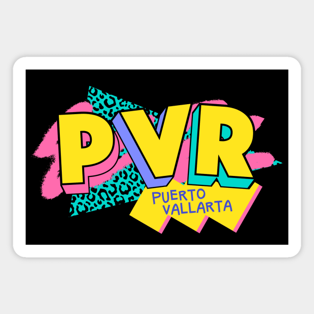 Retro 90s Puerto Vallarta PVR / Rad Memphis Style / 90s Vibes Magnet by Now Boarding